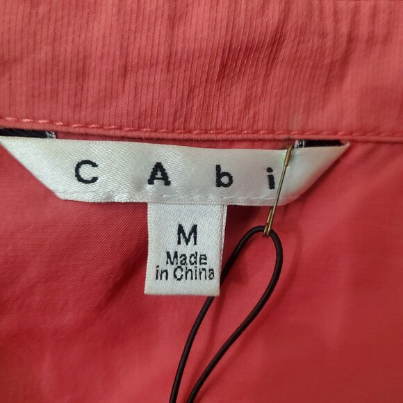 Cabi Scooter Cropped Coral Moto Jacket Size Medium Asymetrical Zipper Style 913 - Picture 10 of 12